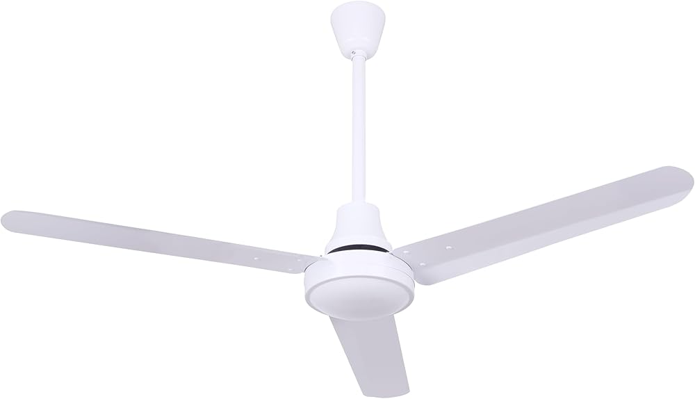CP48DW11N High Performance Weatherproof Industrial DC Ceiling Fan, 48-Inch - Durable White, Downrod Mount, Ideal for Outdoor & Indoor Use