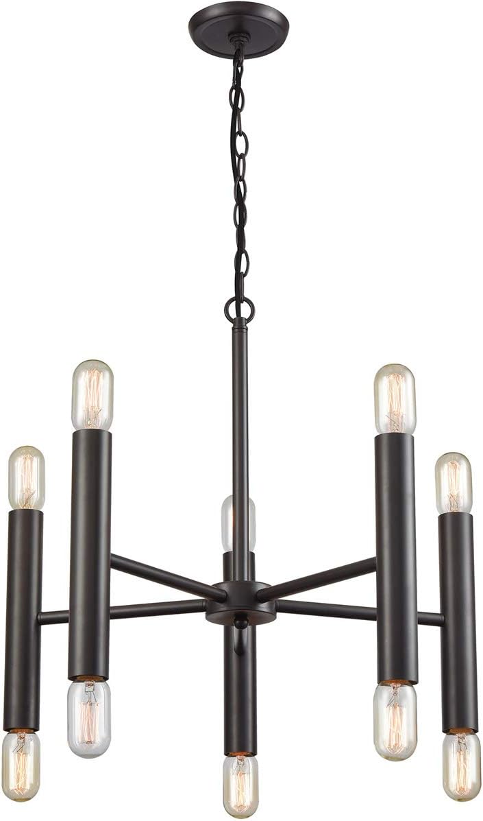 21155/5+5 Cameron 10 Oil Rubbed Bronze Chandelier