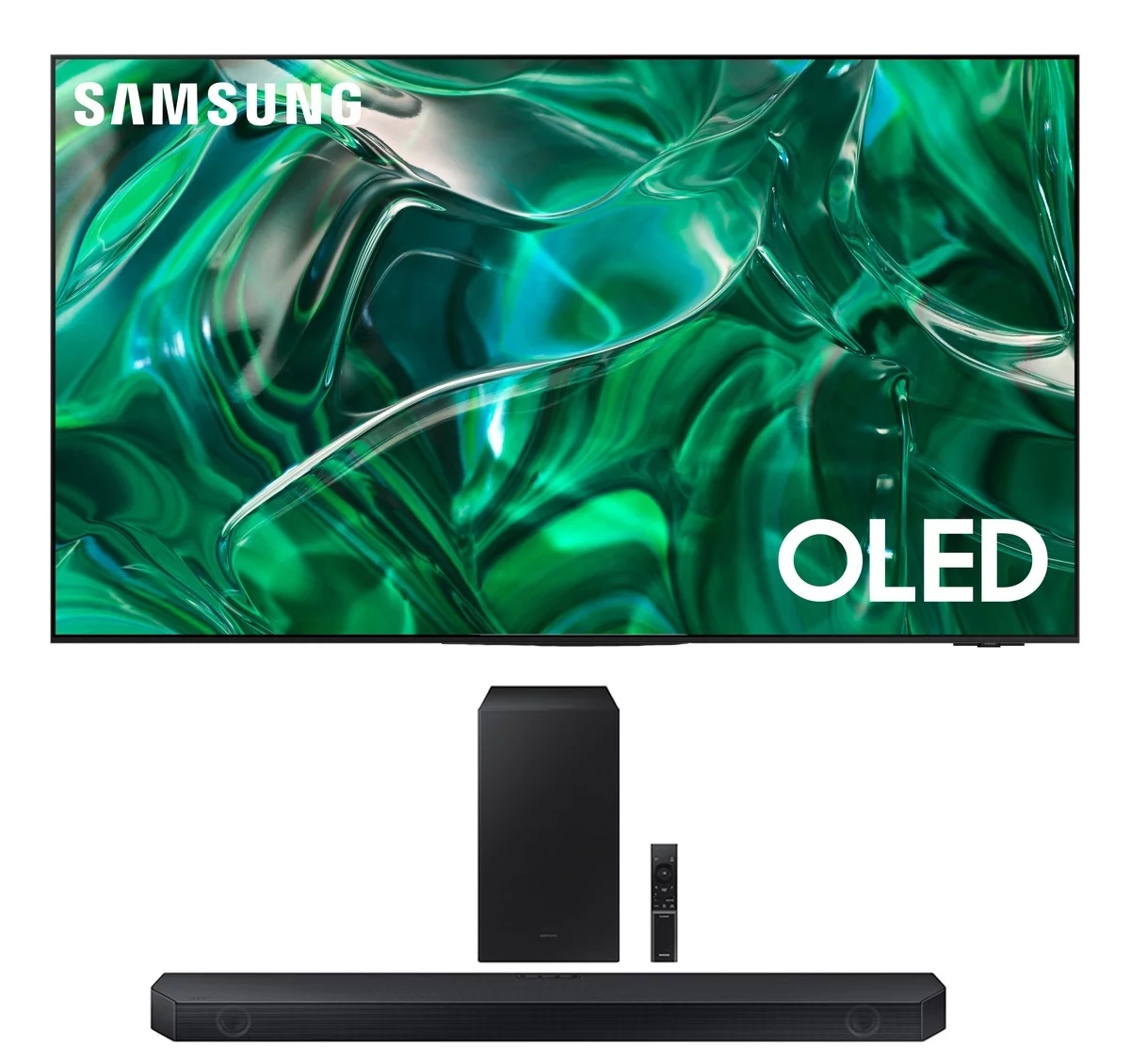 Samsung QN77S95CAFXZA 77 Inch Ultra Slim 4K Quantum HDR OLED Smart TV with a Samsung HW-Q600C 3.1.2ch Soundbar and Subwoofer with Dolby Atmos (2023)
