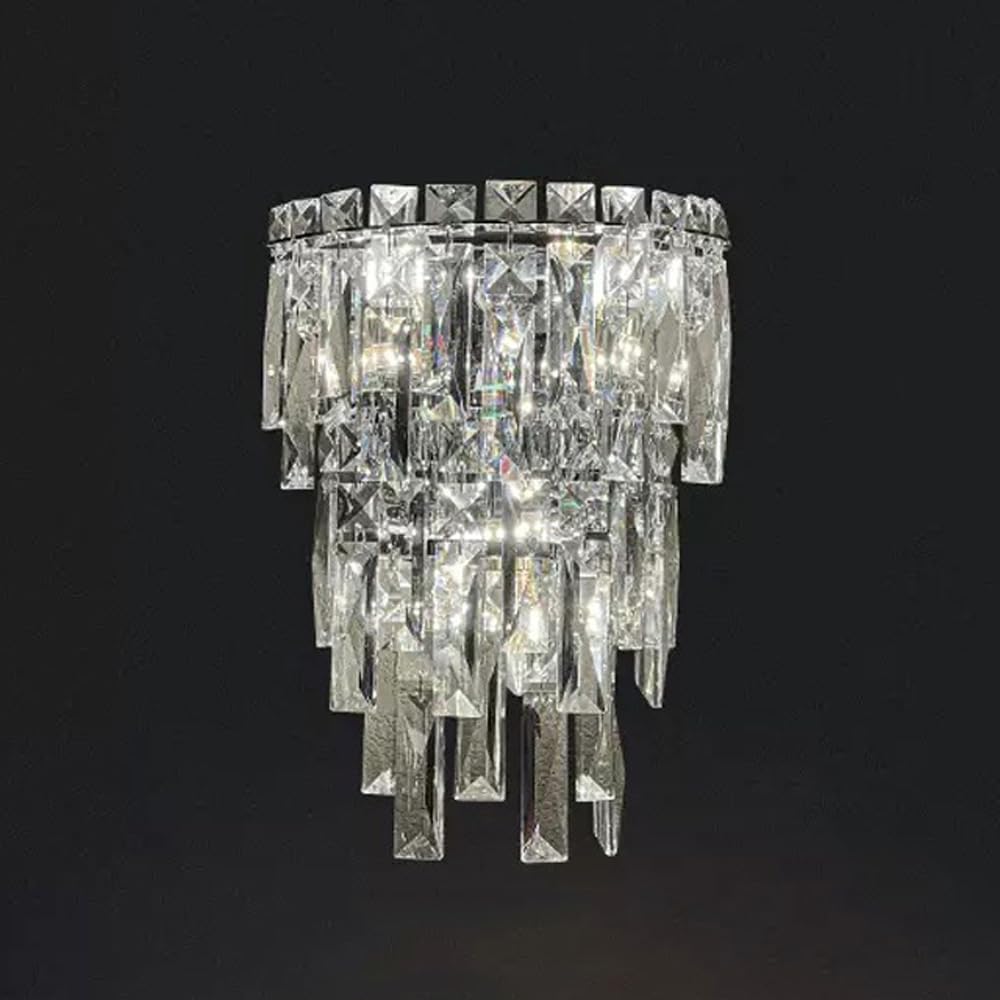 Modern Decoration Crystal Wall Light Fixtures Indoor Luxury Wall Sconce Gold Chrome Dimmable Bathroom Vanity Lights Long Linear Porch Hallway Wall Lamp Compatible with Bedroom Living Room Hotels Foye