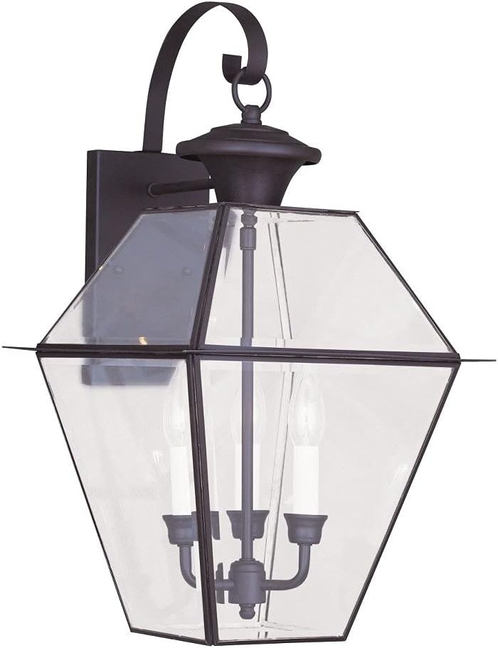 Livex Lighting 2381-07 Westover 3-Light Outdoor Wall Lantern, Bronze