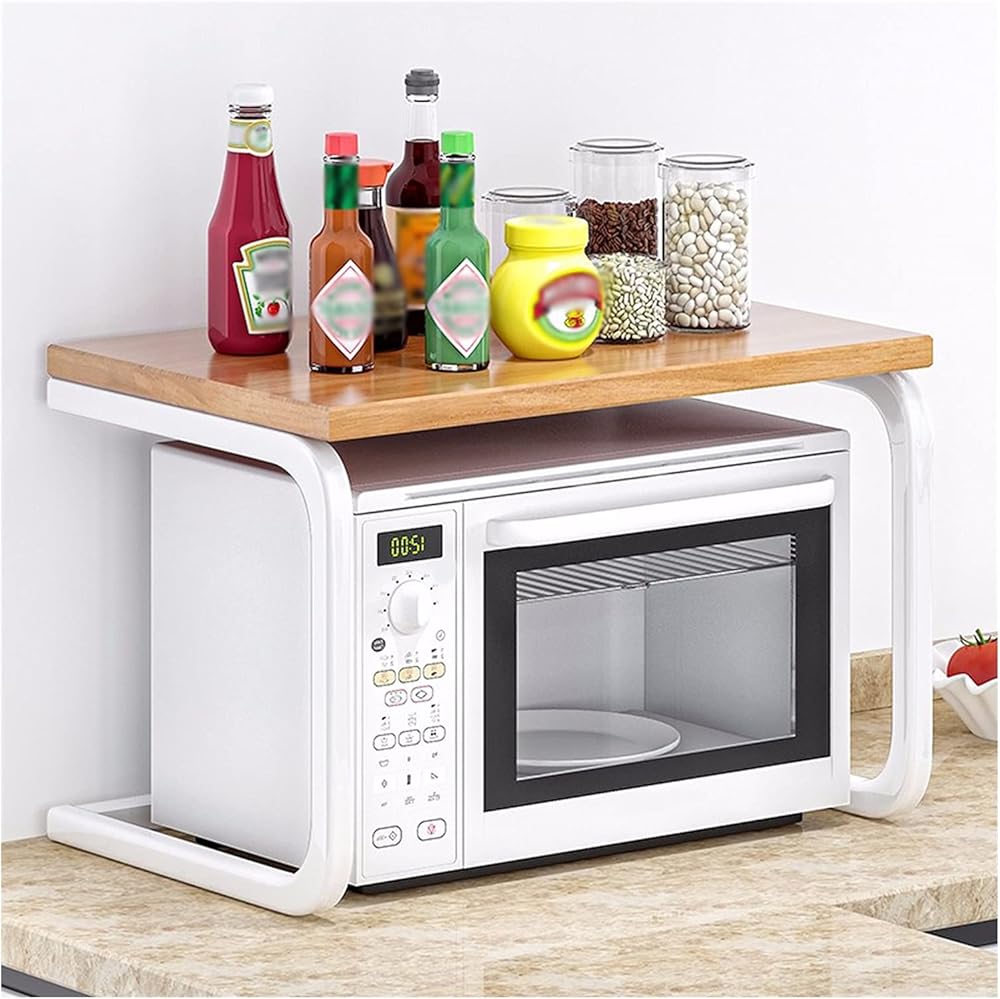 Microwave Oven Rack 2 Tier Microwave Oven Rack Microwave Oven Stand Multifunctional Storage Rack 33lbs Load Bearing Two Colors Kitchen Storage Rack (Color : Grey) (Grey) (Gray B)