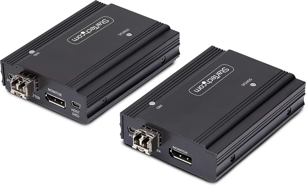StarTech.com DisplayPort KVM Extender Over Fiber Optic, 4K 60Hz, Console Extender Kit, Up to 984ft/300m (Multi-Mode)