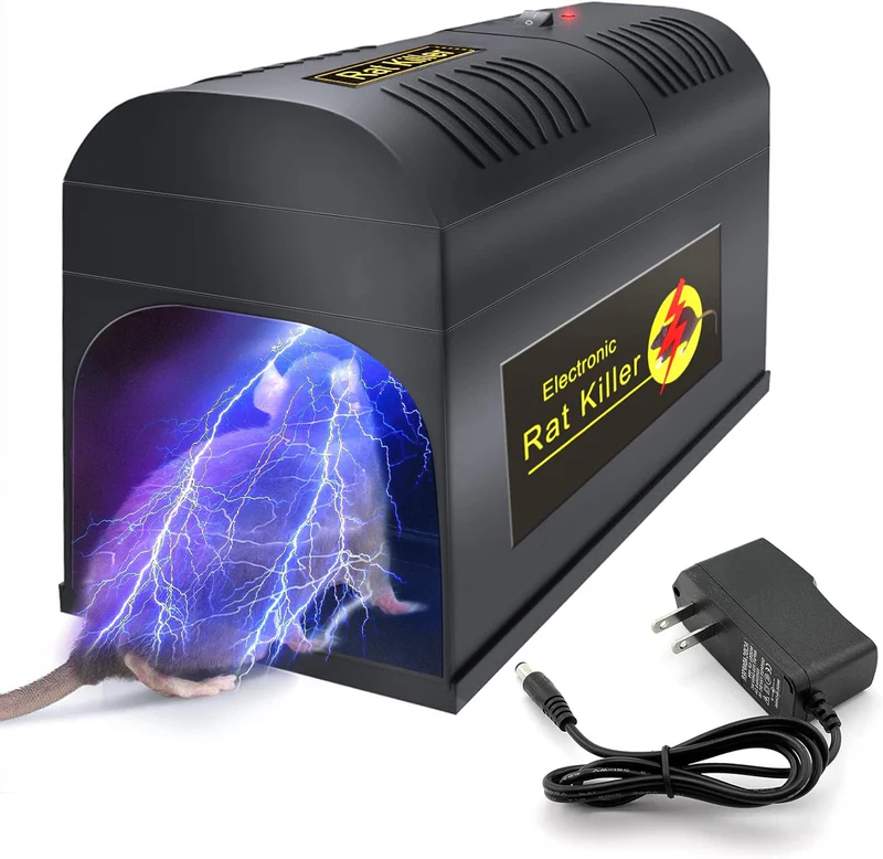 Electric Rat Trap - Humane Mouse Traps Indoor for Homes, Instantly Kill Rodent Zapper with Powerful Voltage, Works for Mice Rats Chipmunks Squirrels