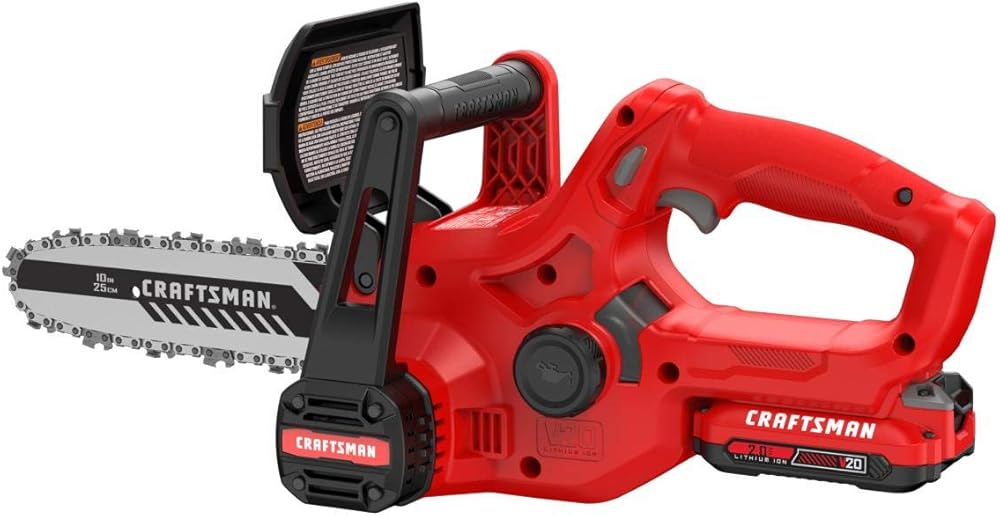 CRAFTSMAN V20 Mini Chainsaw, 10 inch, Battery and Charger Included (CMCCS610D1)