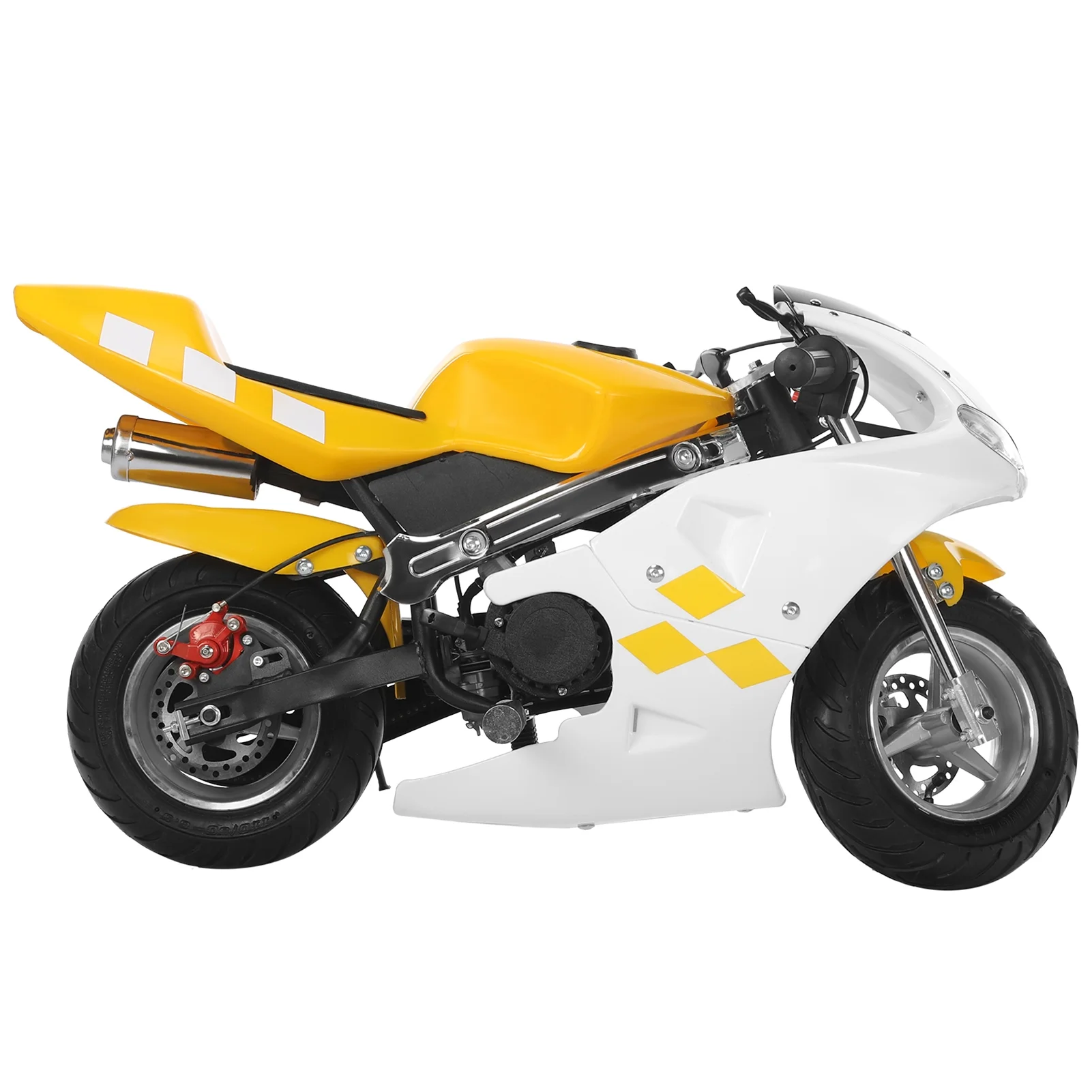Splendid Gas Pocket Pocket Rocket Bike,49cc 2-Stroke Mini Motorcycle Gas Mini Bikes for Adults Kids