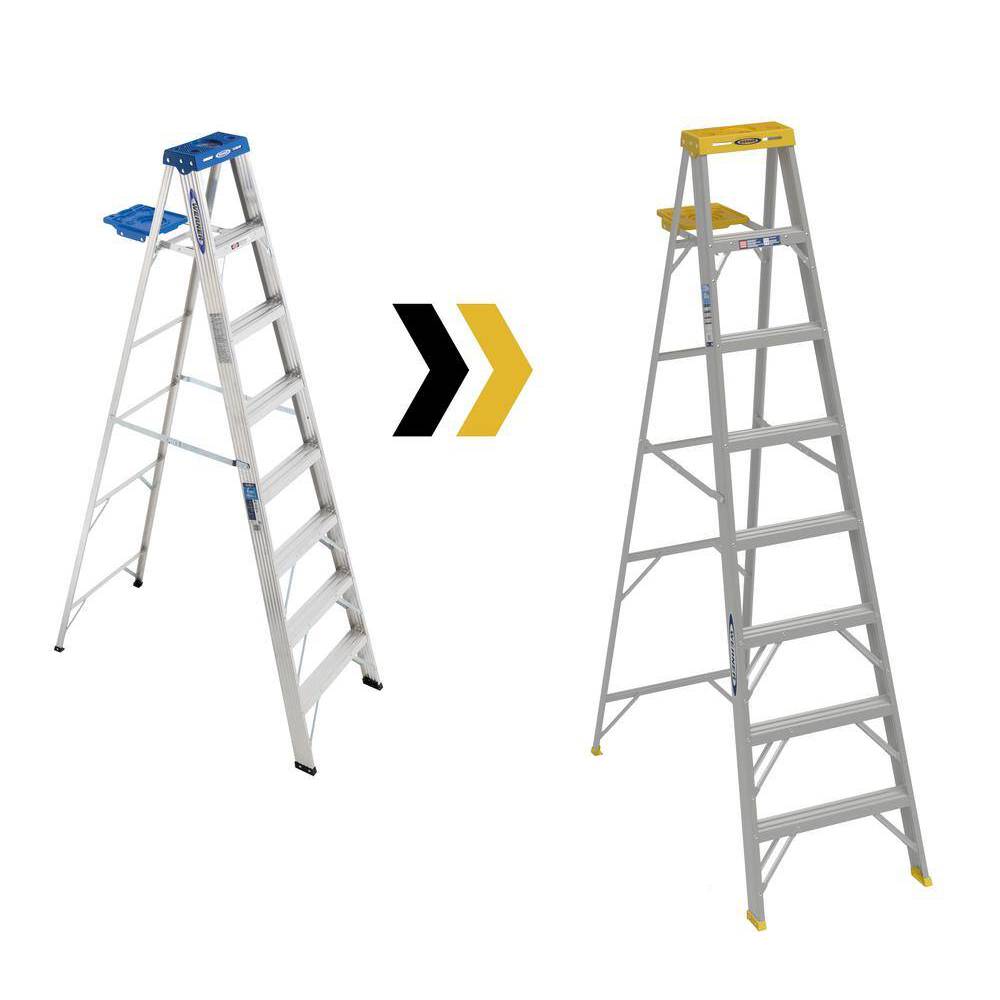 WERNER 368 8 ft. Aluminum Step Ladder with 250 lb. Load Capacity Type I Duty Rating