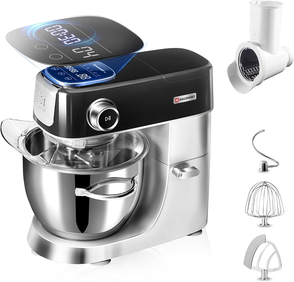 Hauswirt Stand Mixer M5 and Vegetable Shredding and Slicing Attachment Bundle