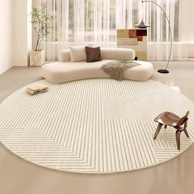 Crystal Velvet Modern Simple Round Carpet Home Bedroom Bed Blanket Living Room Sofa Coffee Table Mat,Blue,1800mmx1800mm
