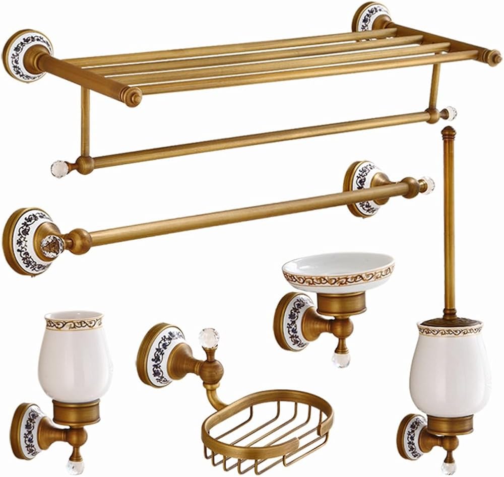 All Copper Antique Towel Rack Set Bathroom Hardware