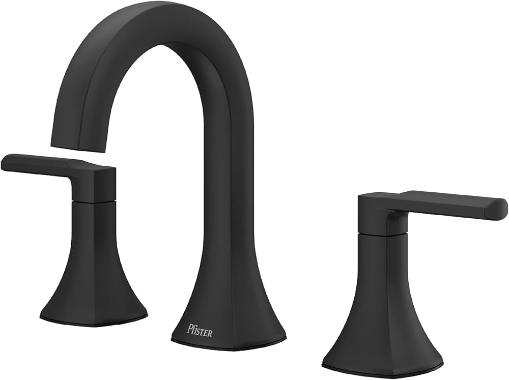 Pfister Vaneri Bathroom Sink Faucet, 8-Inch Widespread, 2-Handle, 3-Hole, Matte Black Finish, LF049VRIBB