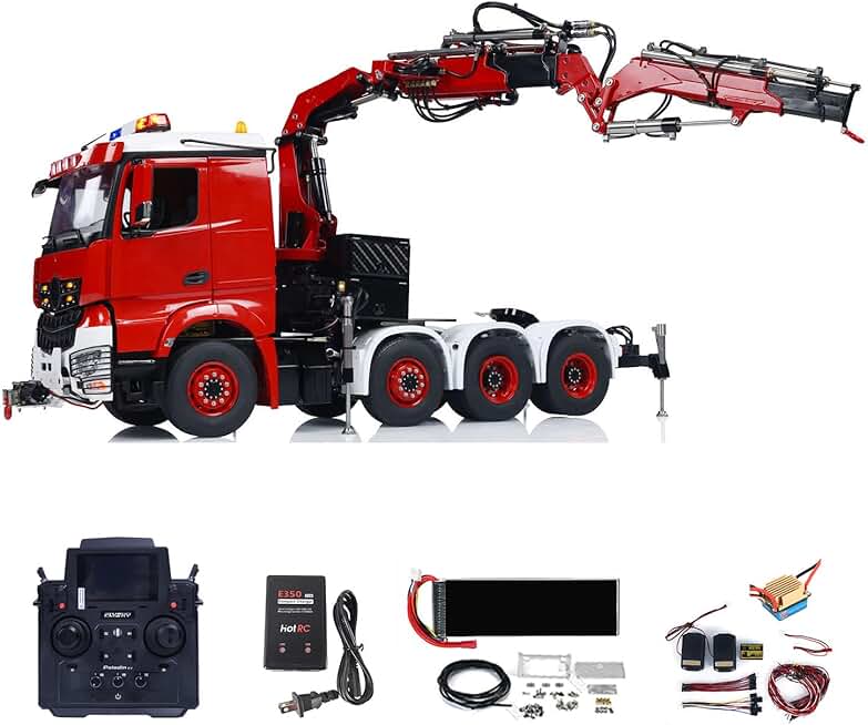 LESU 1/14 8X8 RC Hydraulic Crane Trucks RTR 2-Speed Gearbox Radio Control Tractor Car Motor Servo ESC Light Sound System