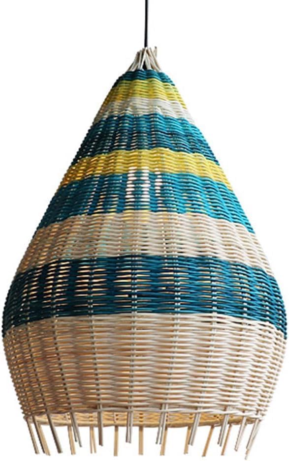 Middle Ages Chandelier Wood Farmhouse Rustic Pendant Light Handmade Woven Hanging Ceiling Lamp Rustic Bamboo Basket Pendant Light Fixture Coastal for Dining Table Kitchen Island Sink