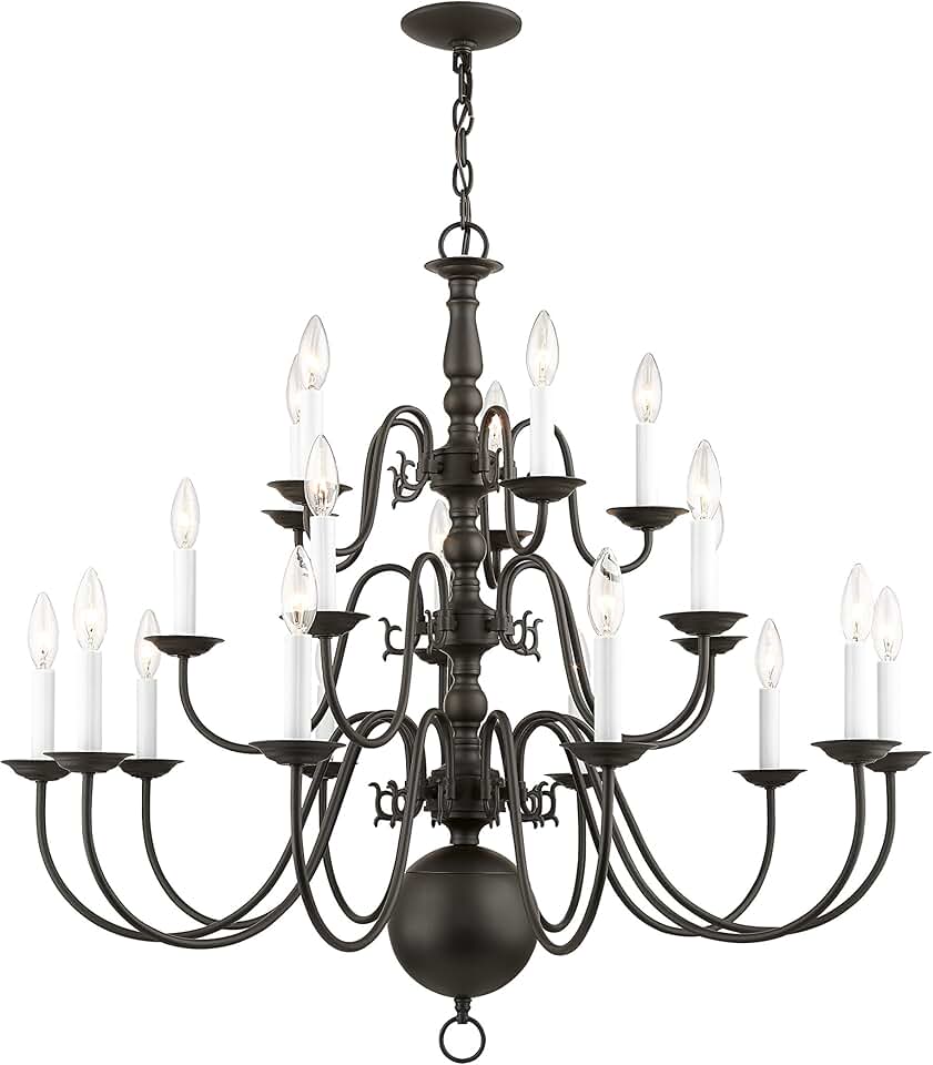 Livex Lighting 5019-07 Williamsburg 20-Light Chandelier, Bronze