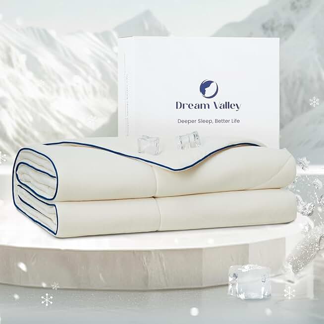 Outlast® Cooling Comforter, All Season Full/Queen NASA-Grade Technology Cooling Blanket for Hot Sleepers Night Sweats, Q-Max > 0.45 Aerocool™ Breathable, Ivory, 90