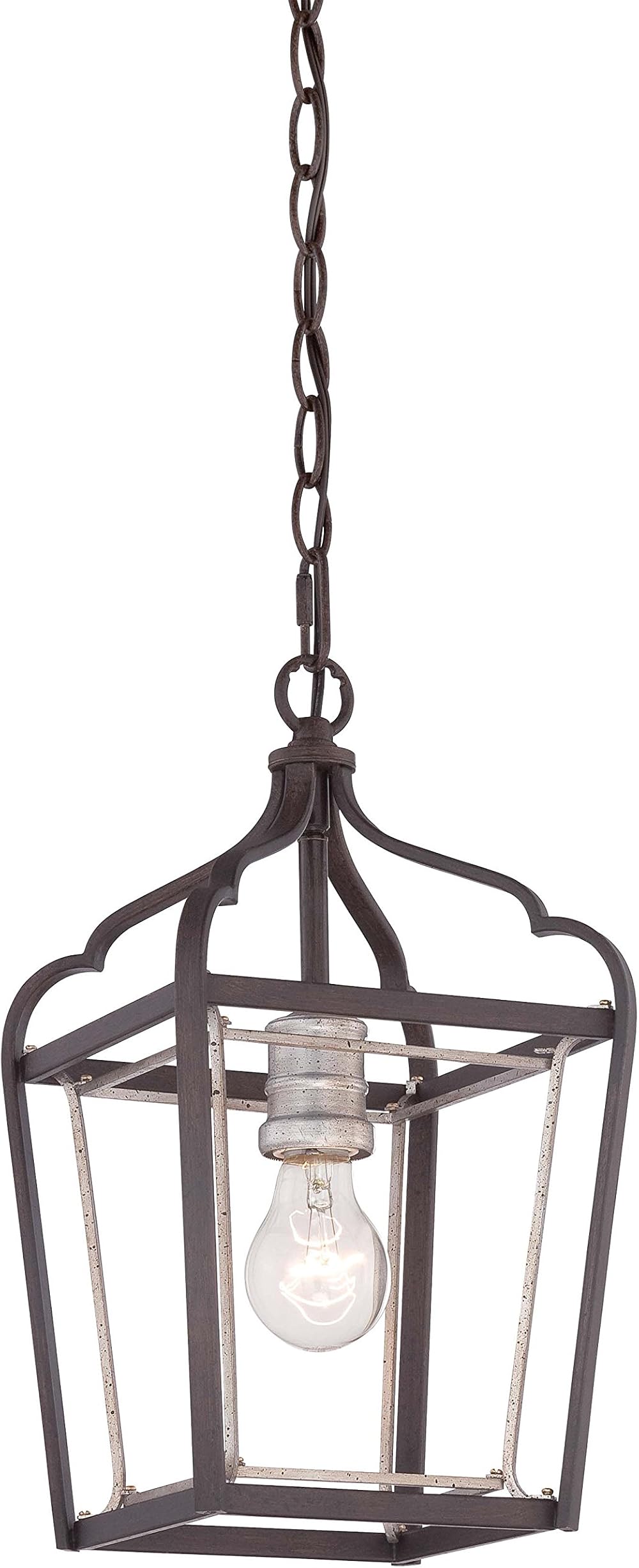 Minka Lavery 4341-593 Astrapia Mini Foyer Pendant Ceiling Lighting, 1 Light, 100 Watt, Dark Rubbed Sienna