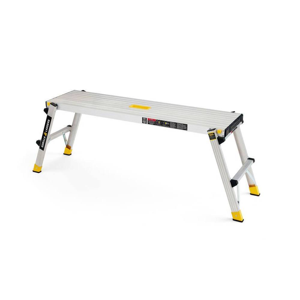 Gorilla Ladders 4 ft. x 12 in. x 20 in. Aluminum Slim-Fold Work Platform, 300 lbs. Load Capacity