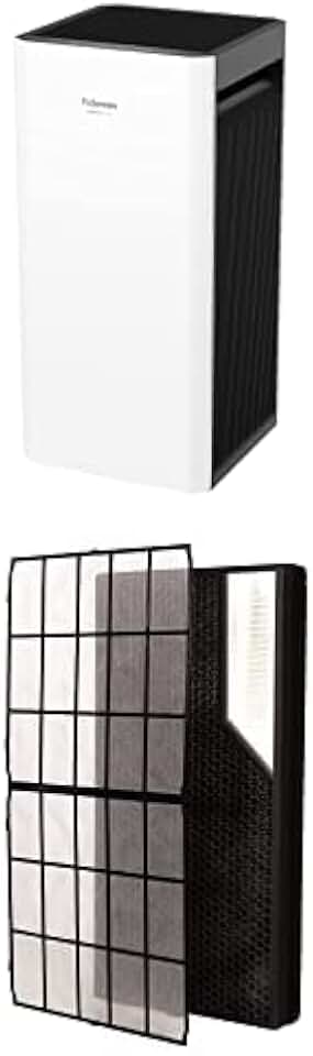 Fellowes 9794501 AeraMax SV Air Purifier with True HEPA Air Filter and 3-Stage Allergen and Odor Purification, 1500 S. Ft. Coverage + 9787902 AeraMax SV Combo True HEPA/Carbon H13 Air Filter, 2 Pack