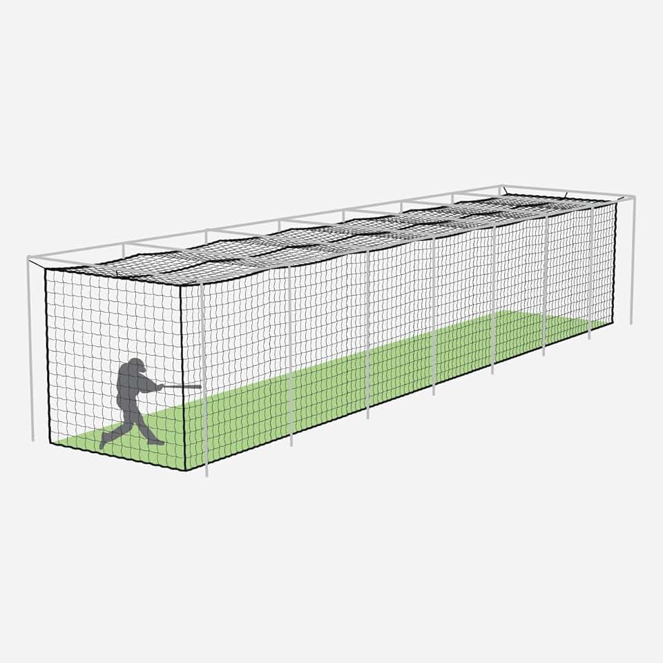 FORTRESS Baseball Batting Cage Nets | Heavy-Duty HDPP Fully Enclosed Baseball & Softball Cage Netting [14 Sizes & 3 Grade Options] – NET ONLY
