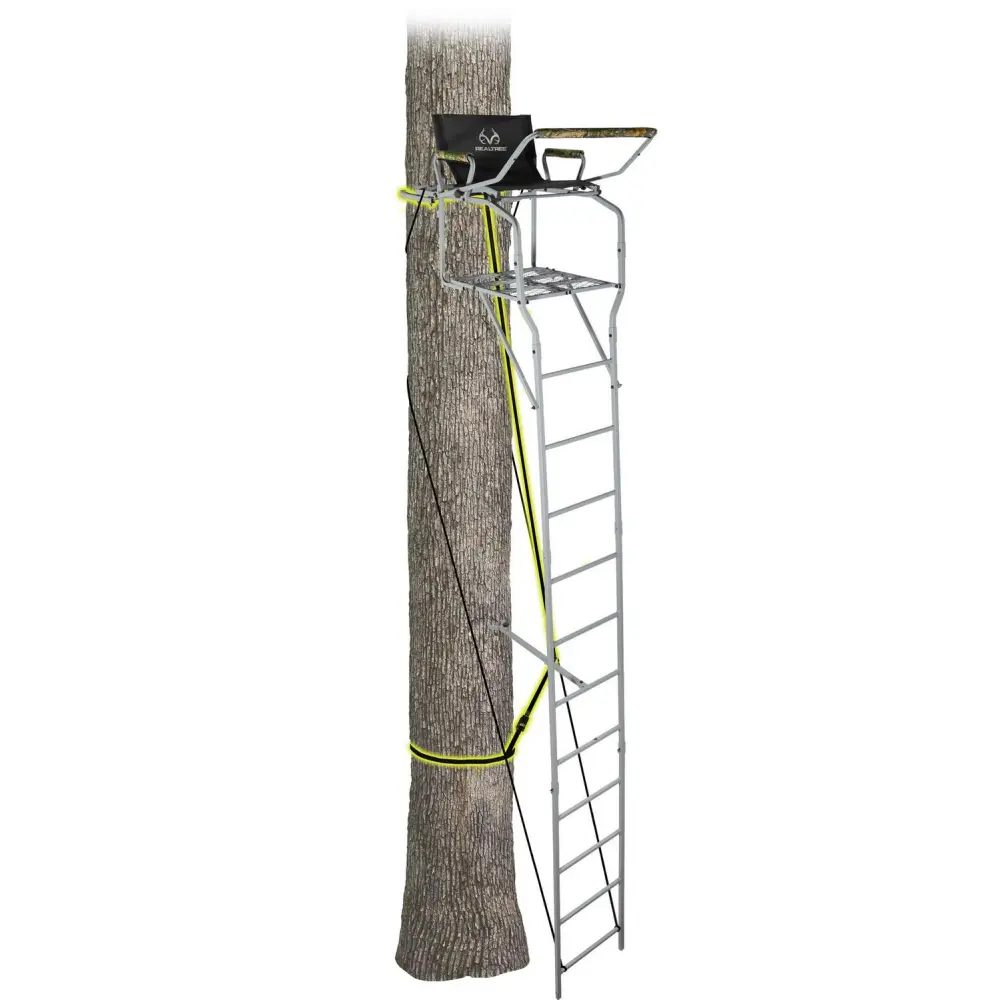 Realtree Dominator Deluxe 15′ 1-Person Hunting Deer Ladder Tree Stand