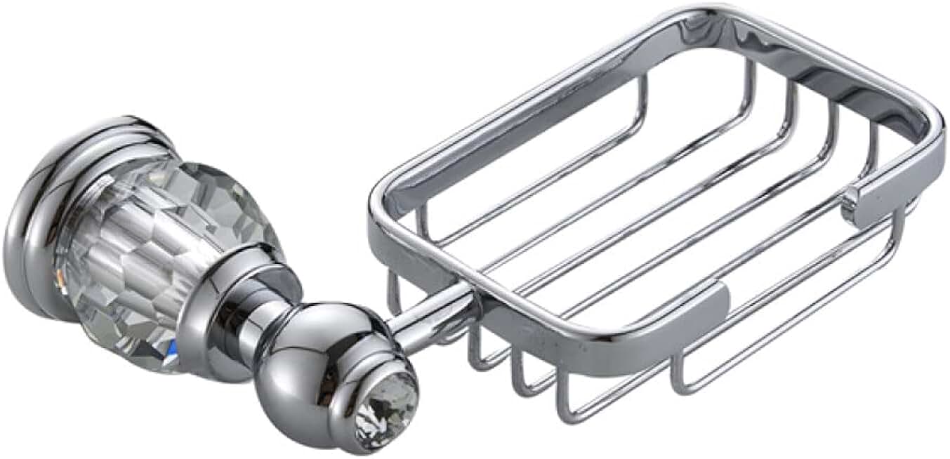 Wall Mounted Towel Ring Antique Crystal Bathroom Brass Bathroom Accessories European Silver Polish Finish Bathroom Hardware Set,soap net