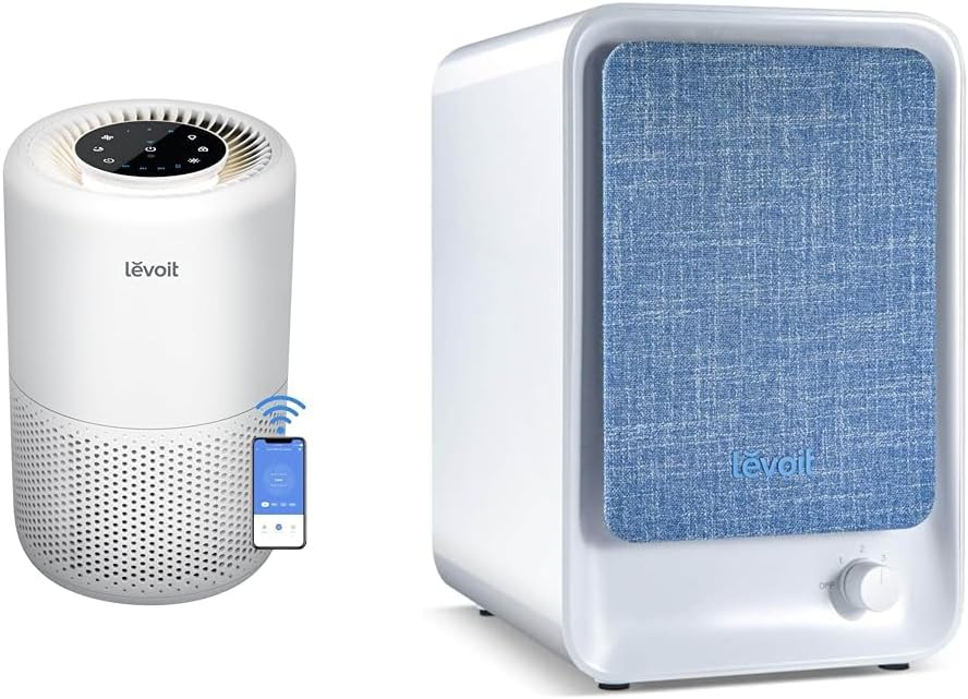 Levoit Air Purifier and Filter Bundle for Home Bedroom, Covers 916 Sq.Ft, Removes Dust Pollen Smoke, Quiet 24dB