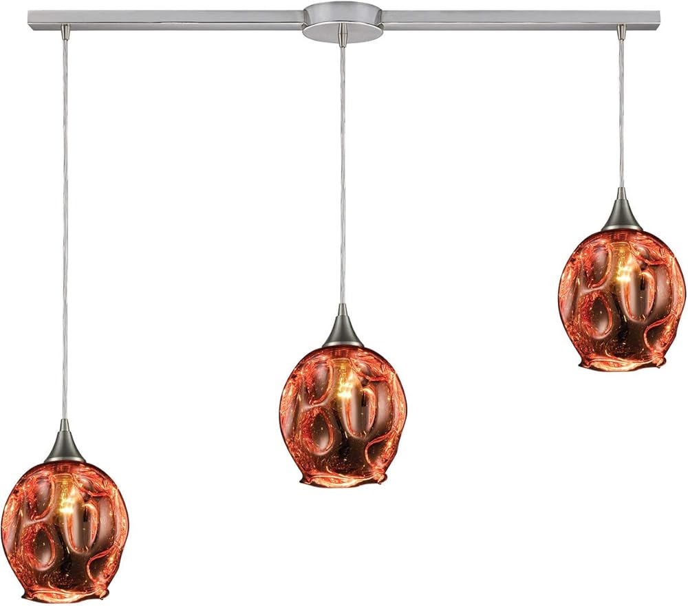 10502/3L Pendant Light, Satin Nickel
