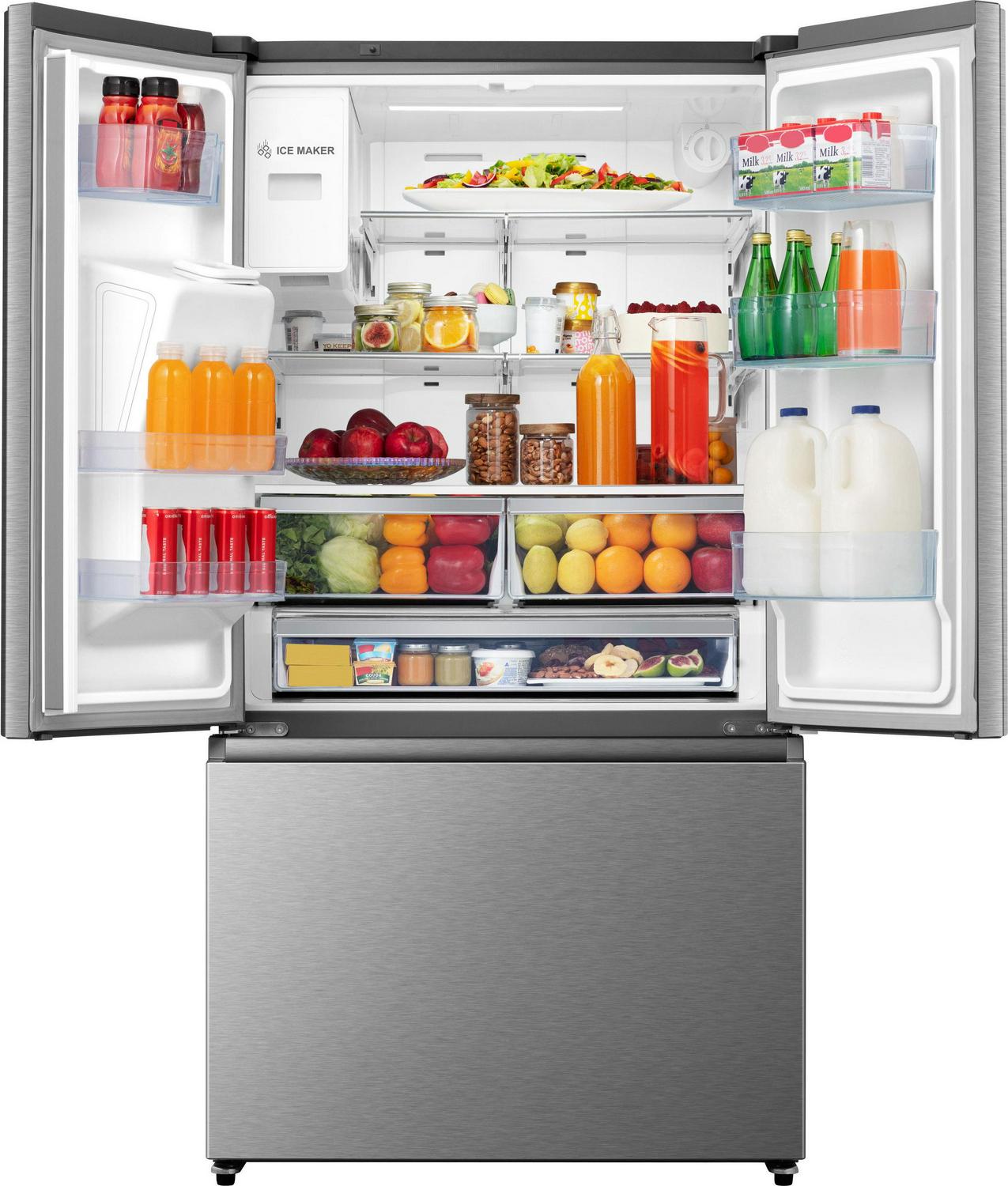 Hisense 25.4-cu ft French Door Refrigerator with Dual Ice Maker (Fingerprint Resistant Stainless Steel) ENERGY STAR