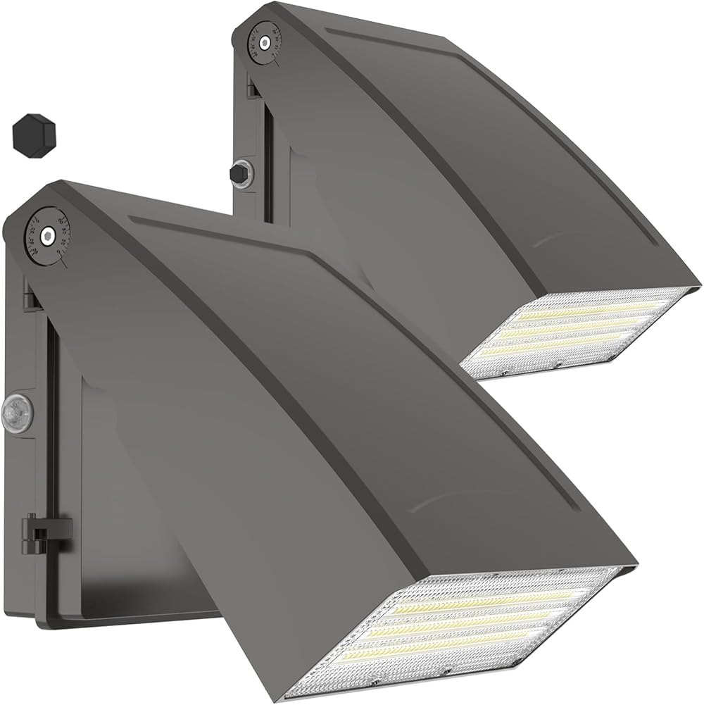 100W 13,000LM LED Wall Pack Light with Photocell, 2PCS Ideal Outdoor Security Lighting, Commercial and Industrial LED Wall Lights for Loading Bay Factory Parking lot ETL Listed
