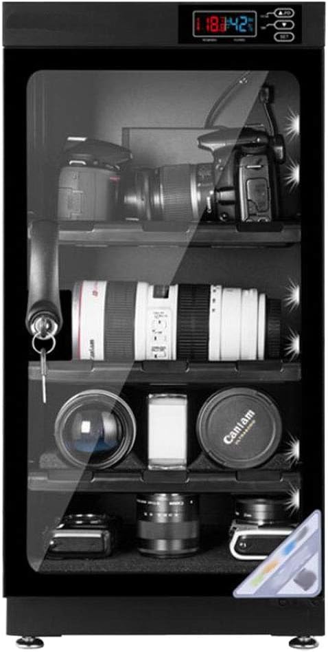 INTBUYING 50L 4 Layers Camera Lens Dehumidifying Dry Cabinet Digital Control Dry Box Noiseless Energy Saving Storage for Camera Lens Electronic Equipment Storage