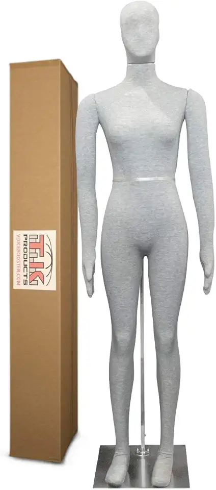 Female Mannequin, Flexible Posable Bendable Full-Size Soft -Grey, by TK Products, Great for CostumesF