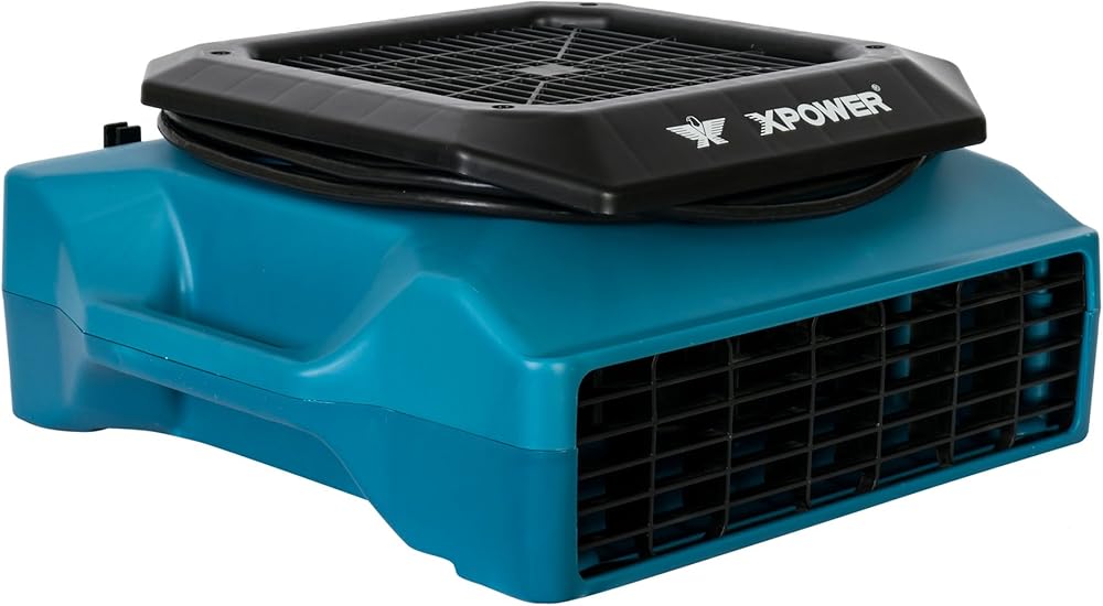 PL-700A 1/3HP 1050 CFM Air Mover – Sealed Motor Low Profile Carpet Dryer – Air Blower Build-In GFCI Power Outlets & Hour Meter Dryer Floor Fan