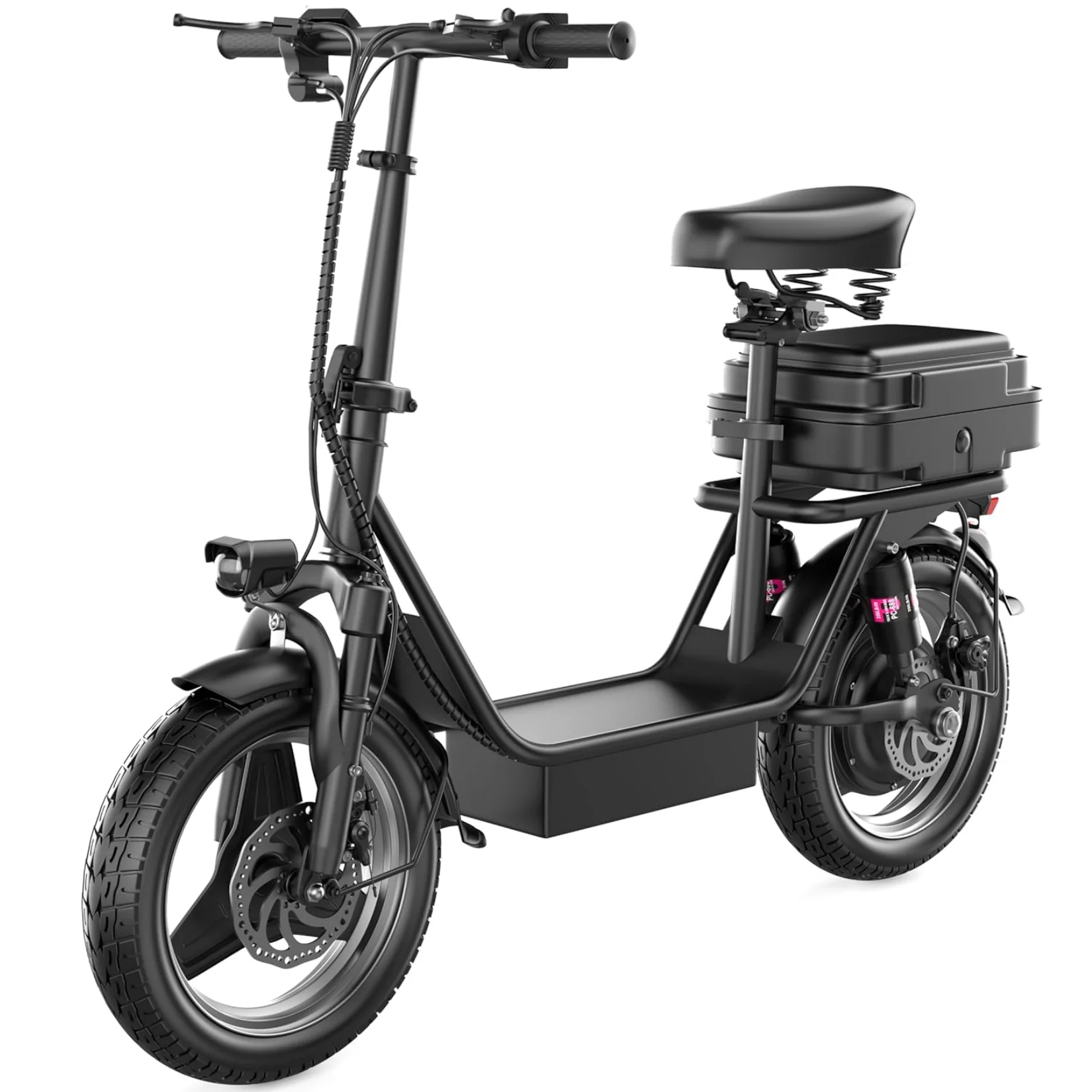 ASKGO K11 Electric Scooter Adults, 500W(650W Peak) Motor, 25mph Speed 30Miles Long Range Electric Scooter with Seat, Dual Disc Brakes, 48V 15AH E Scooter for Adults Commuter, Travel