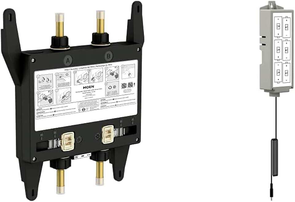 Moen 179573 Bathroom Shower U by Moen Digital Shower Backup Battery Kit with Moen S3102 Bathroom Shower U by Moen Digital Shower Valve 2-Outlet