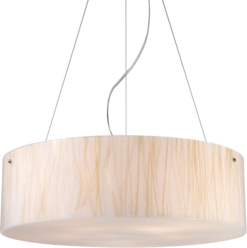 Elk 19033/5 Modern Organics-5-Light Pendant in White Saw grass Material in Polished Chrome