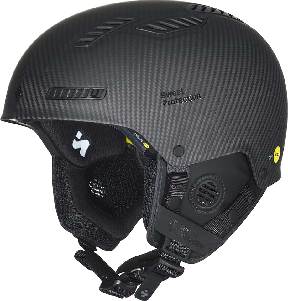 Sweet Protection Grimnir 2Vi MIPS Ski and Snowboard Helmet - Lightweight, Advanced Protective Gear for Freeriding with Adjustable Ventilation, Natural Carbon, Small/Medium
