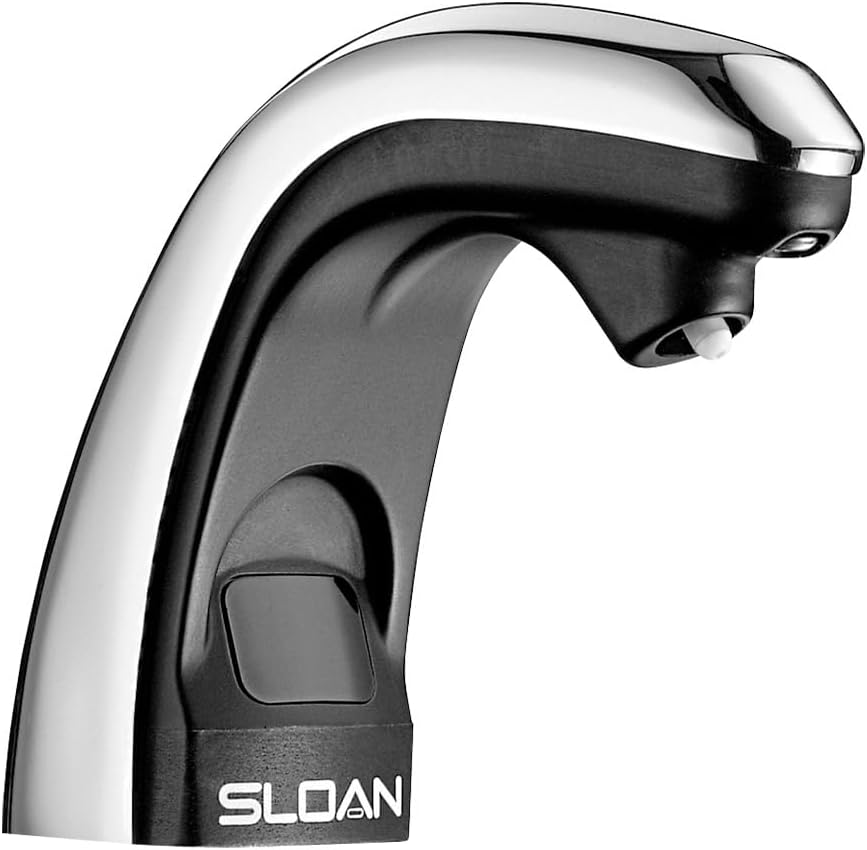 Sloan ESD-250 Deck-Mounted Liquid Soap Dispenser - Infrared Sensor Activated, Polished Chrome Finish, Battery-Powered, Modular One-Piece Construction, 3346050