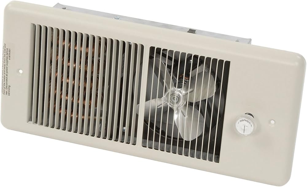 TPI F4320TRP Series 4300 Low Profile Fan Forced Wall Heater with Wall Box, in-Built Thermostat, Ivory, 9.6 Amps, 0-110 Degrees Fahrenheit