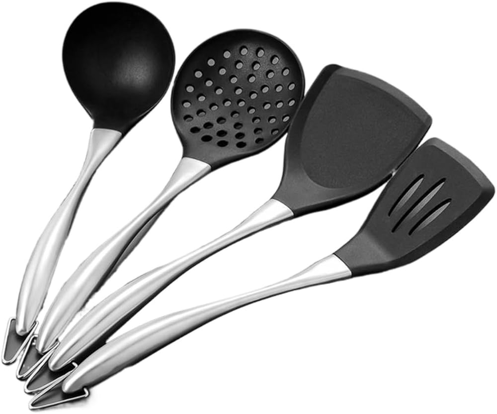 Silicone Shovel Spatula Noodle Soup Spoon Steel Handle Cooking Utensils Cookware Kitchen Cooking Tools
