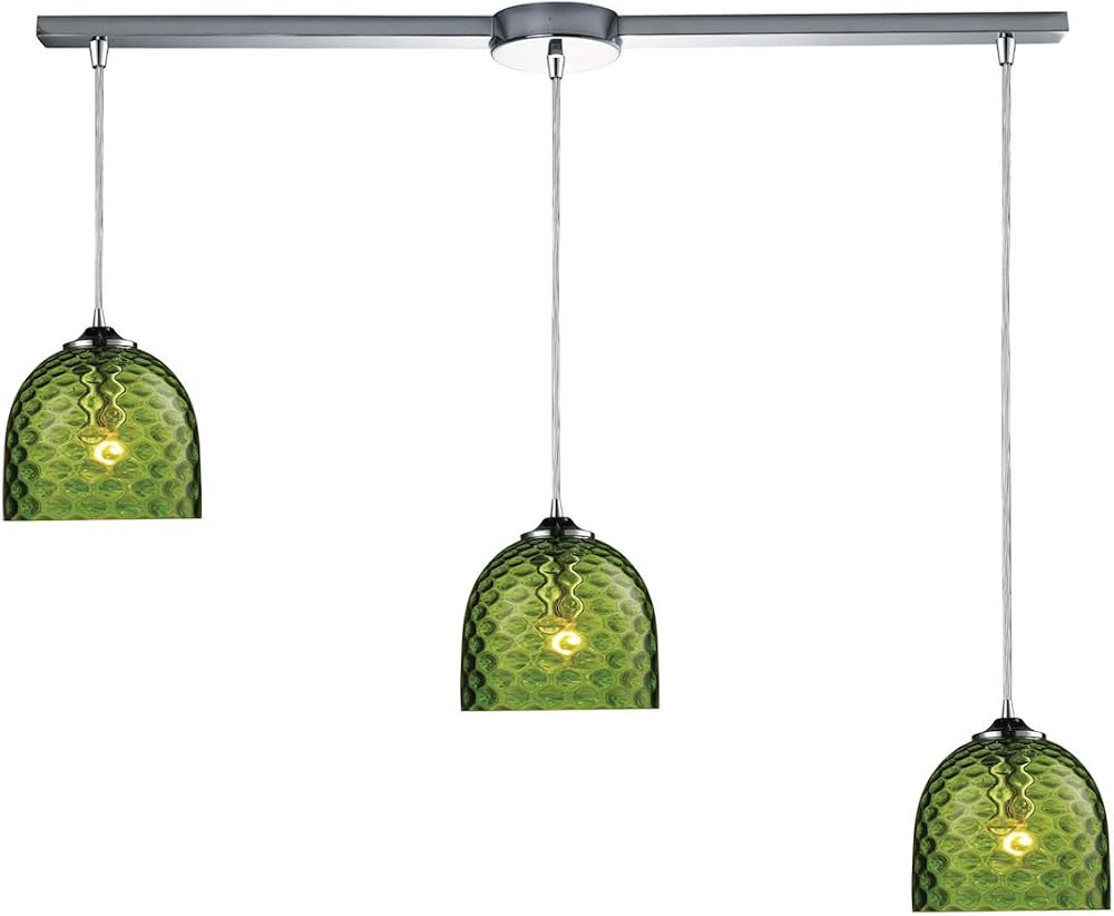 Elk 31080/3L-GRN Viva 3-Light Green Pendant in Polished Chrome