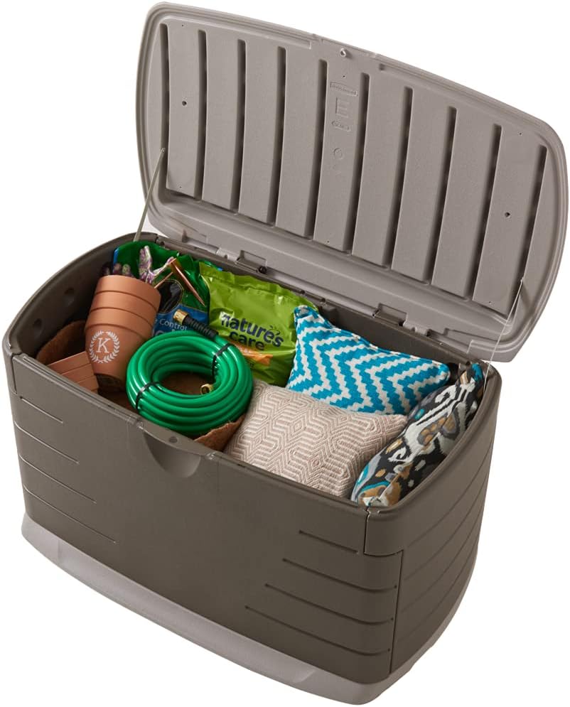 Rubbermaid Medium Resin Weather Resistant Outdoor Storage Deck Box, 72.6 Gal.