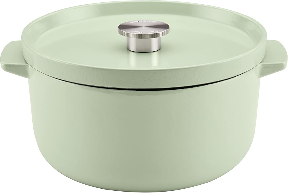 KitchenAid Enameled Cast Iron Dutch Oven/Casserole, 6 Quart, Pistachio