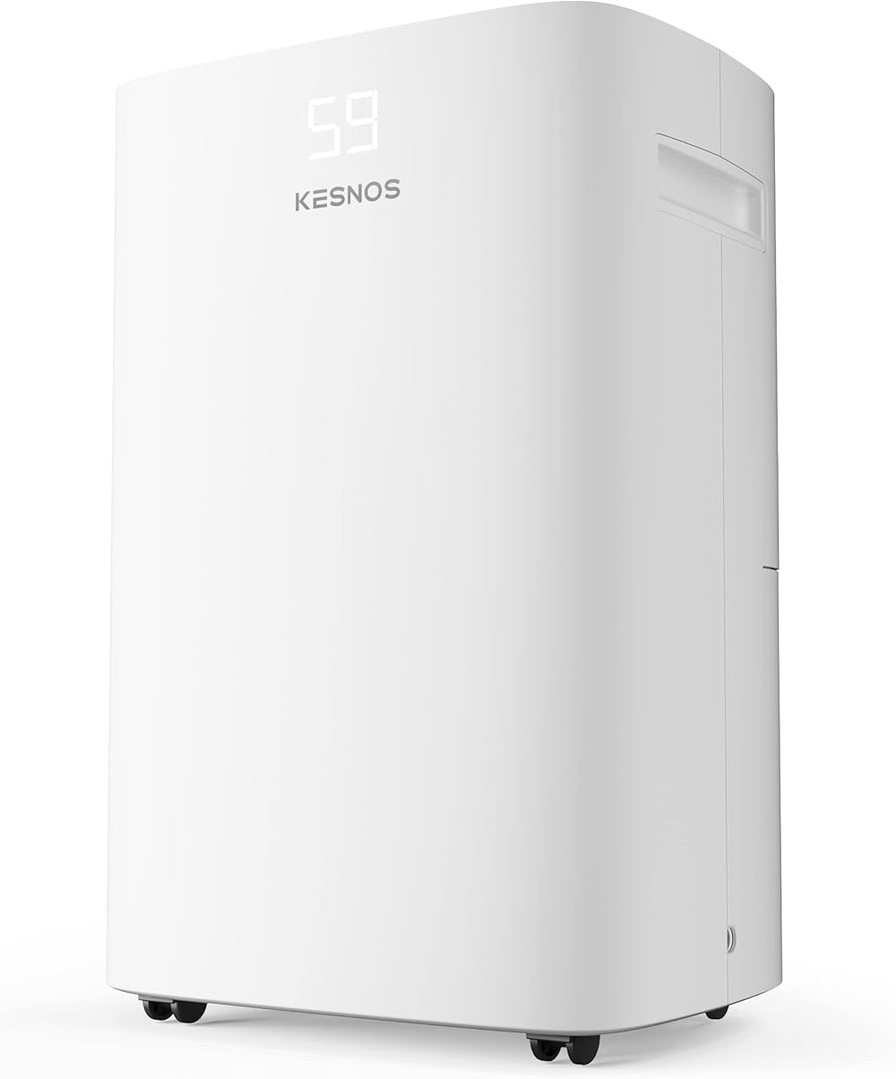 Kesnos 5500 Sq. Ft Large Dehumidifier for Home with Drain Hose for Basements, Bedrooms, Bathrooms, Laundry Rooms - with Intelligent Control Panel, Front Display, 24 Hr Timer and 1.32 Gallon Water Tank