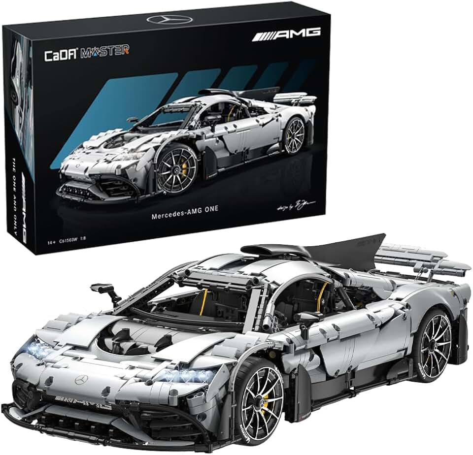 CaDA x Mercedes-Benz AMG ONE Car Construction Toy Building Brick Set 1:8 Scale Mercedes, Remote-Controlled Doors & Tail Wing Age 14+