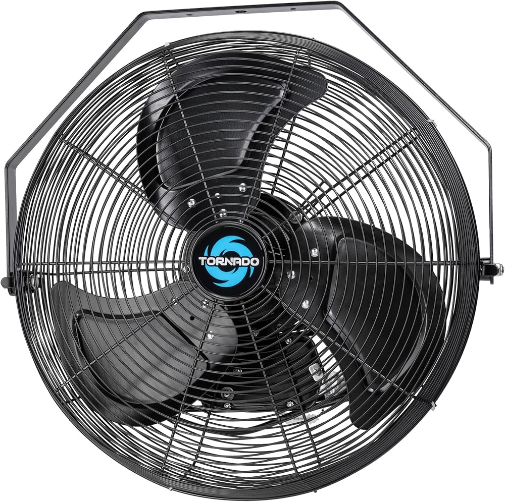 18 Inch Outdoor Rated IPX4 Water-Resistant High Velocity Metal Industrial Wall Mount Fan For Commercial, Industrial, Residential, Greenhouse Use 3 Speed 4150 CFM 6.6 FT Cord UL Safety Listed