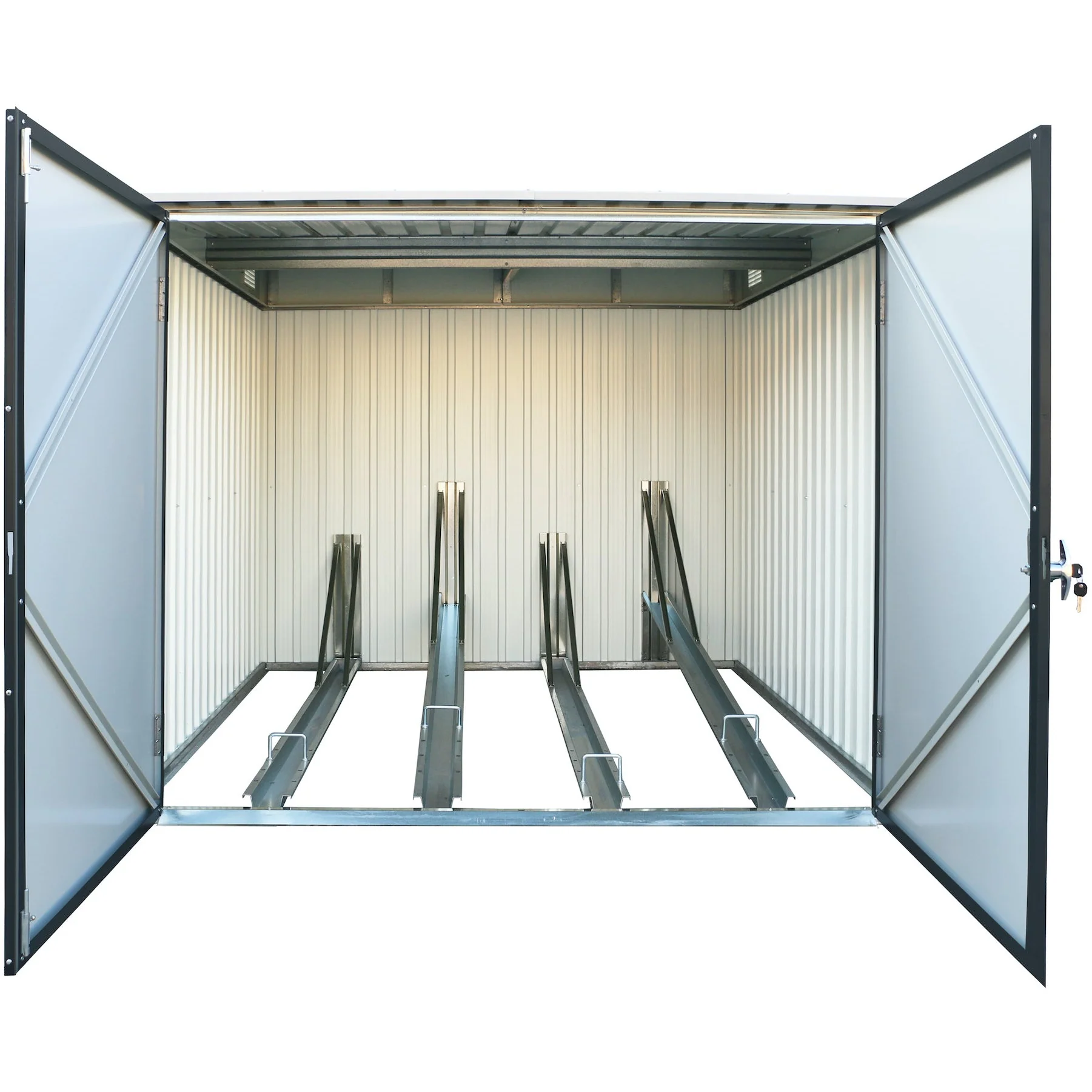 Duramax Bicycle Storage 6'x6' Shed Anthracite with White Trim - 73051