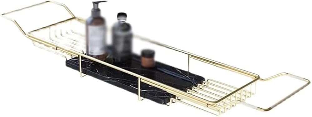 NMZAW-56 Retractable Shelf Stainless Steel Bathtub Storage Rack Bathroom Bathtub Tray Kitchen Bathroom Organizer(D)