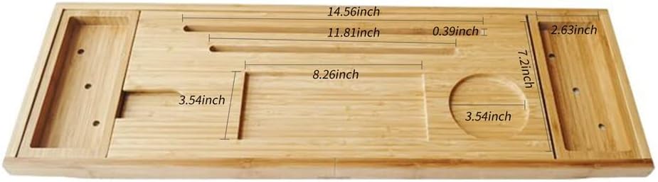 NMZAW-56 Extendable Bath Tray Bathtub Tray Spa Bath Tub Caddy Organizer Book Wine Tablet Holder Reading Rack Bathroom Accessories