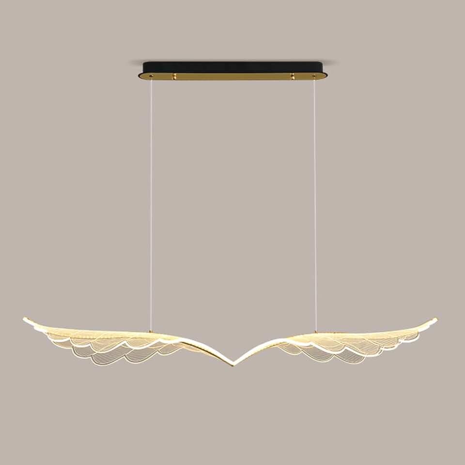 Modern Chandelier, Wing Sdesign Chandelier with Acrylic Shade, Dimmable Led Light with Remote Control, for Villa Dining Room Living Room Restaurant Adjustable Chandelier
