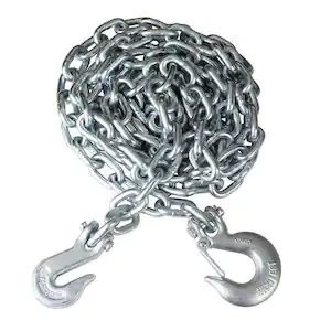 Everbilt 3/8 in. x 14 ft. Grade 43 Zinc Steel Logging Chain with Hooks